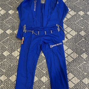 Gameness Gi BJJ Men’s A0F Blue Ripstop Brazilian Jiu-Jitsu MMA Feather Model
